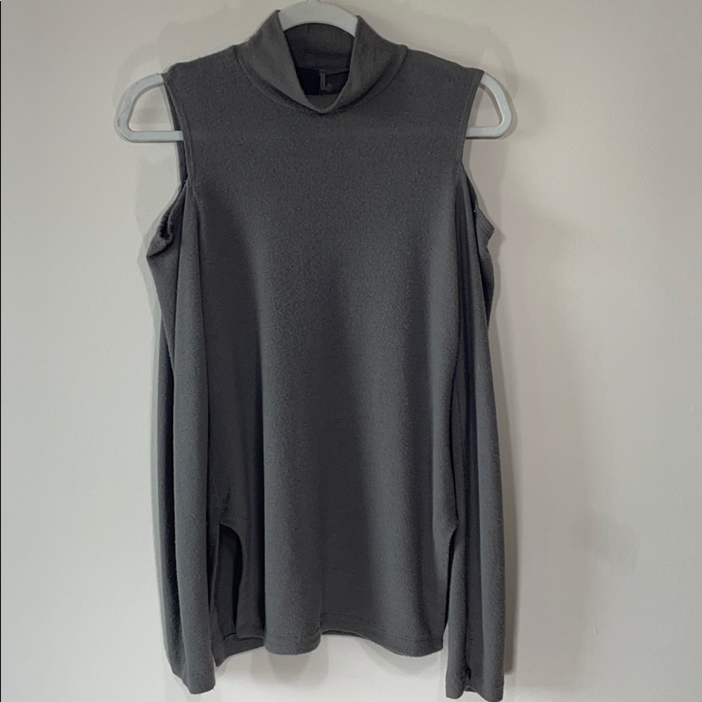 Heather Cold Shoulder Sweater